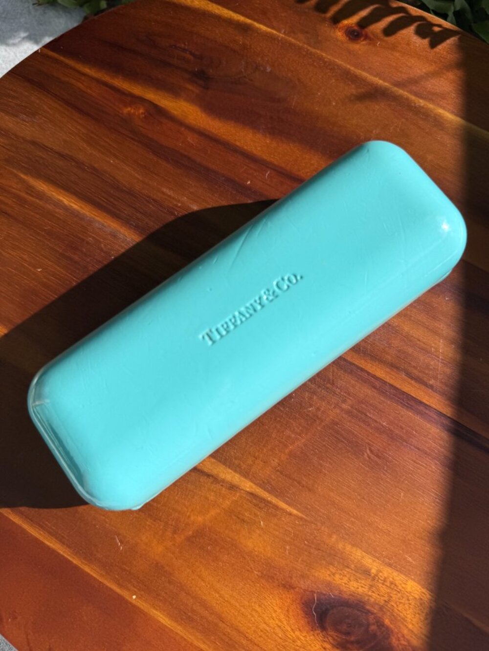 Tiffany & Co Eyeglass Case Hard Shell Tiffany Blue With Original Cleaning Cloth